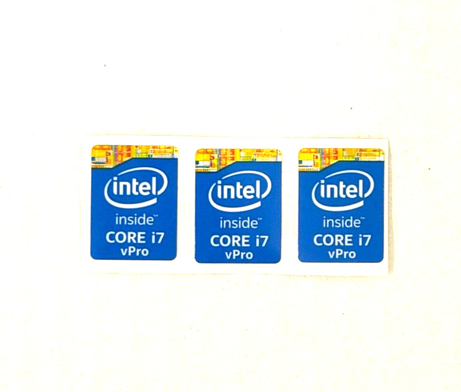 3Pcs Intel Inside Core i7 vPro Sticker Label Decal 15mm x 21mm
