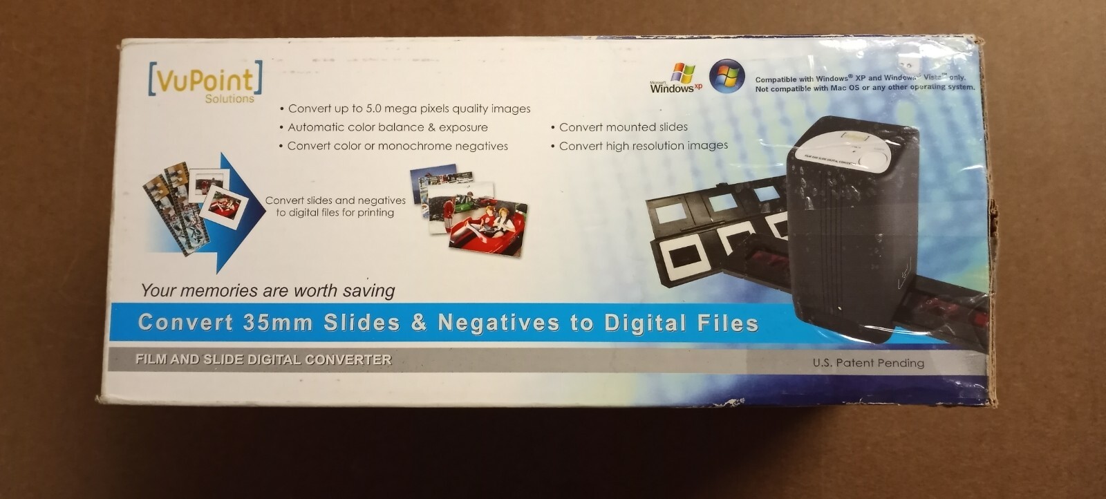 FILM SLIDE DIGITAL CONVERTER VUPOINT Model FS-C1-VP for Windows XP-Vista OS NEW