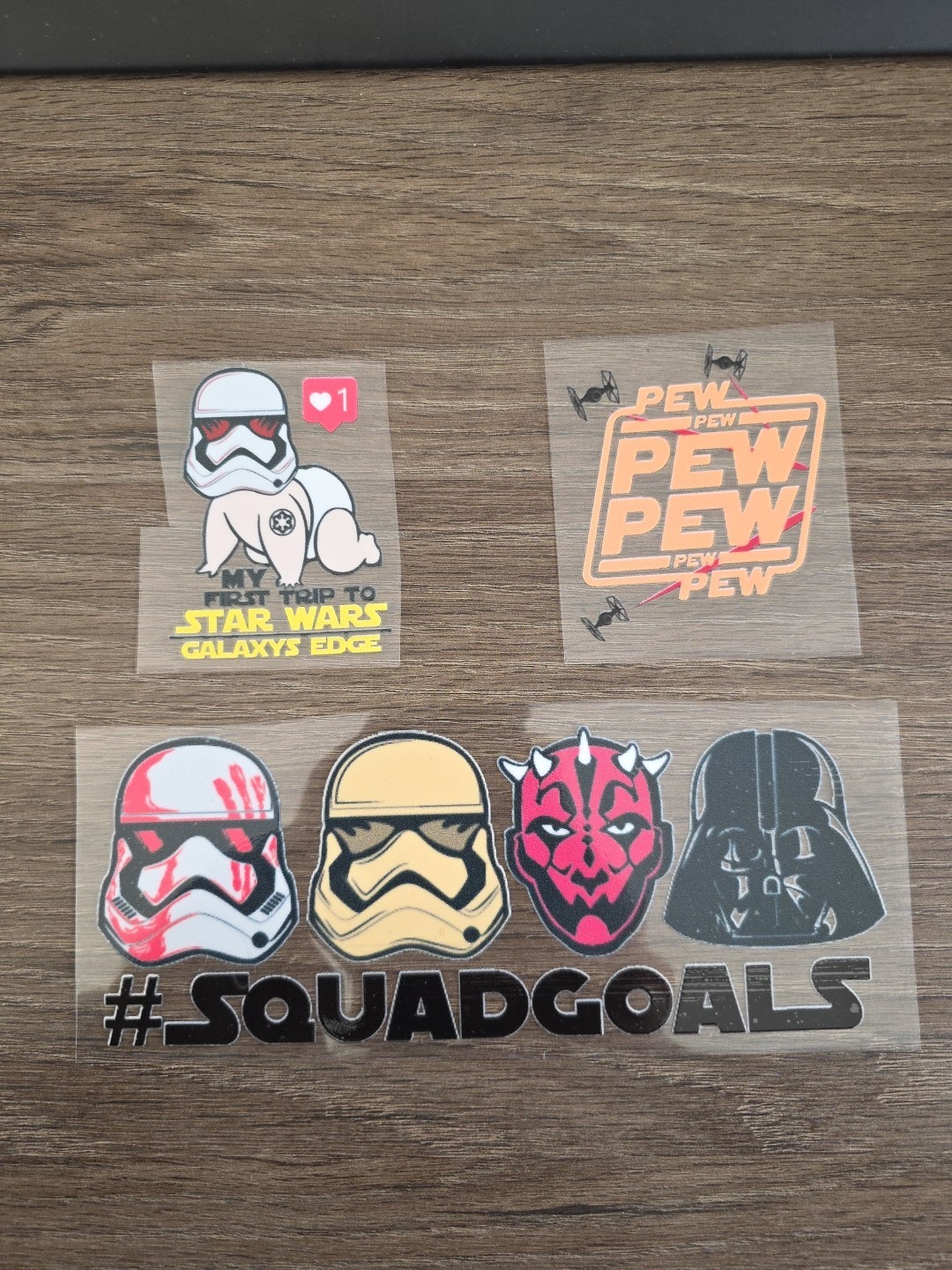 Star Wars Squad Goals Bundle Raised UV DTF Sticker Decals In 3pc Set