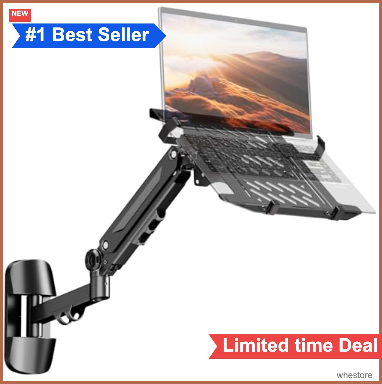 Laptop Wall Mount 2 in 1 for 10-17 Inch Notebook 17-40 Inch Monitor VESA 75 100