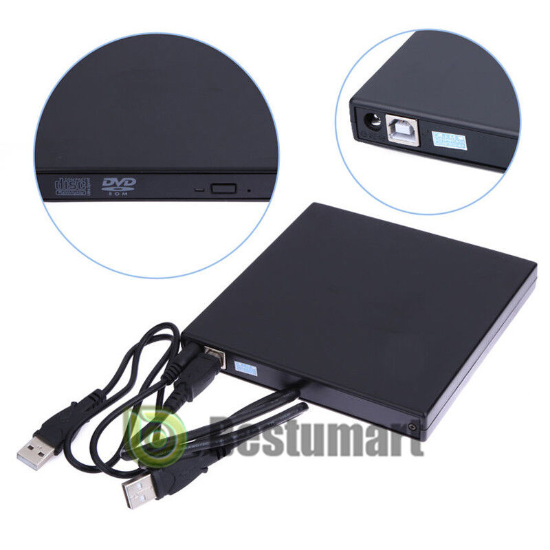Slim Portable USB 2.0 External Optical DVD CD-RW Burner Writer Drive for PC MAC