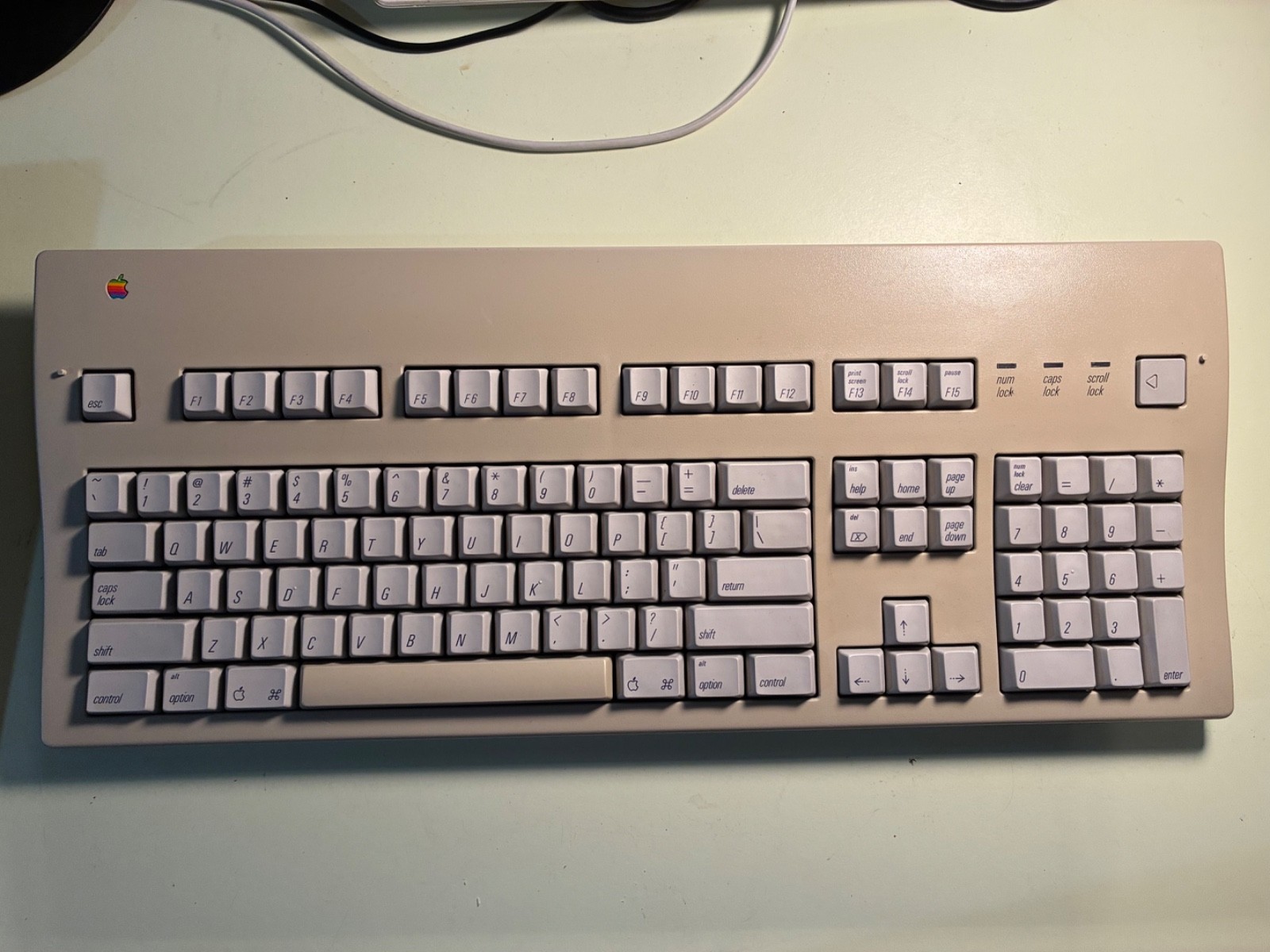 Vintage Apple Extended Keyboard II M3501 ADB 1990 USA Tested Alps Ivory Switches