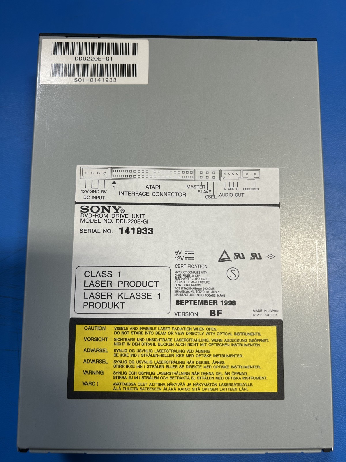 Sony DDU220E-GI Internal DVD-ROM Drive – PATA/IDE Interface DDU220E DDU220EGI