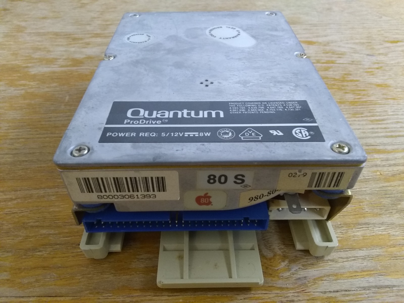 Apple Mac OEM Quantum ProDrive 80s Hard Drive W/ Sled, 80MB 50-Pin SCSI (As-Is)