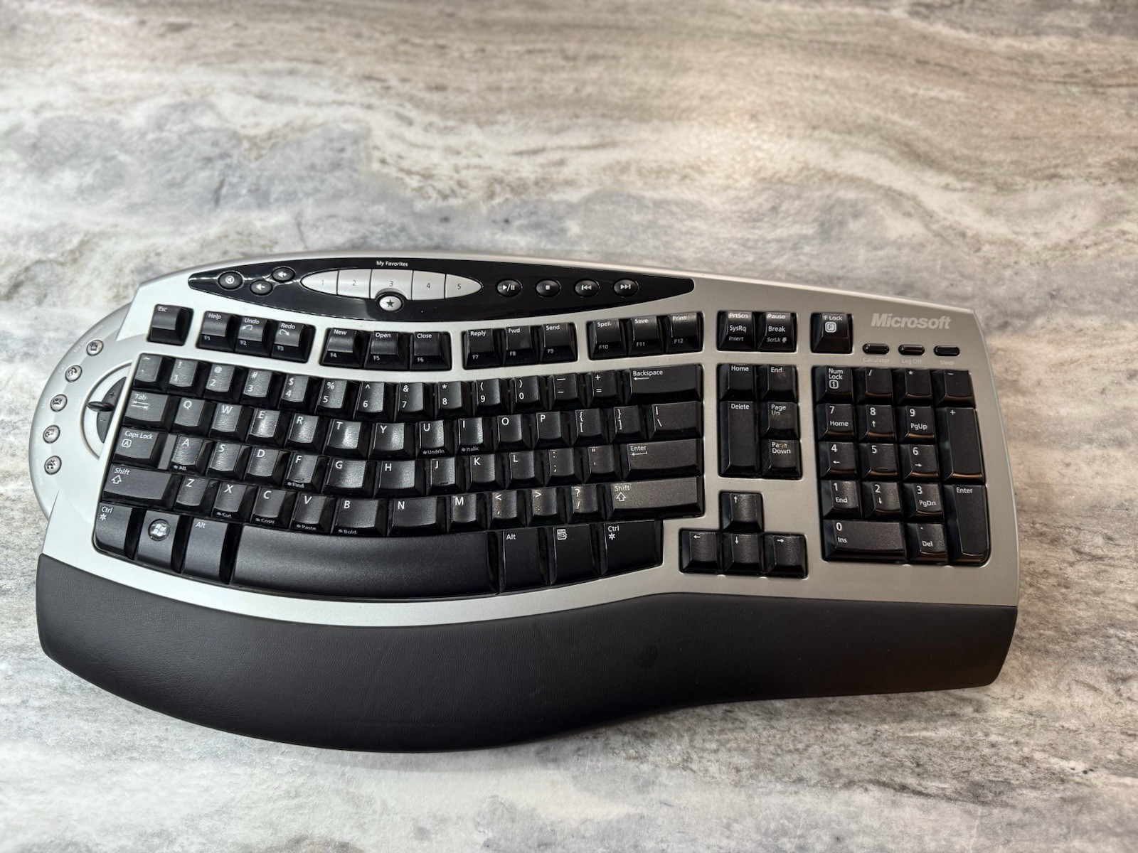 Microsoft Wireless Comfort Keyboard 1.0A Model 1045 Ergonomic Keyboard No Dongle
