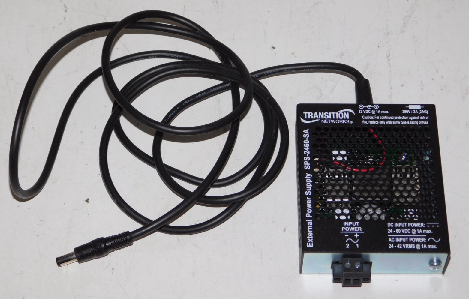 New Transition Networks SPS-2460-SA External Power Supply Module 12VDC Unit