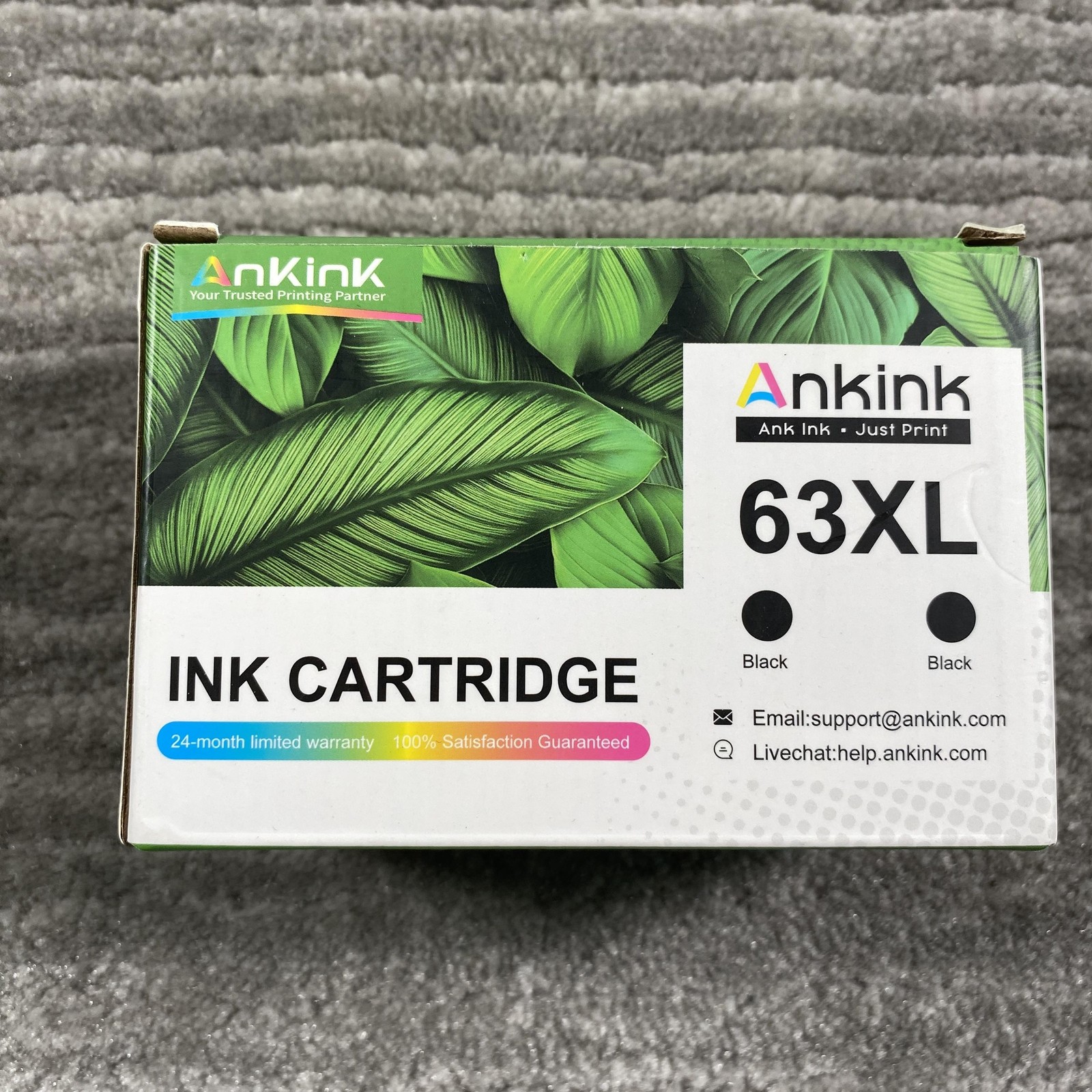 Ankink 63XL Black Ink Cartridge Compatible Replacement 2 Pack For HP Printers
