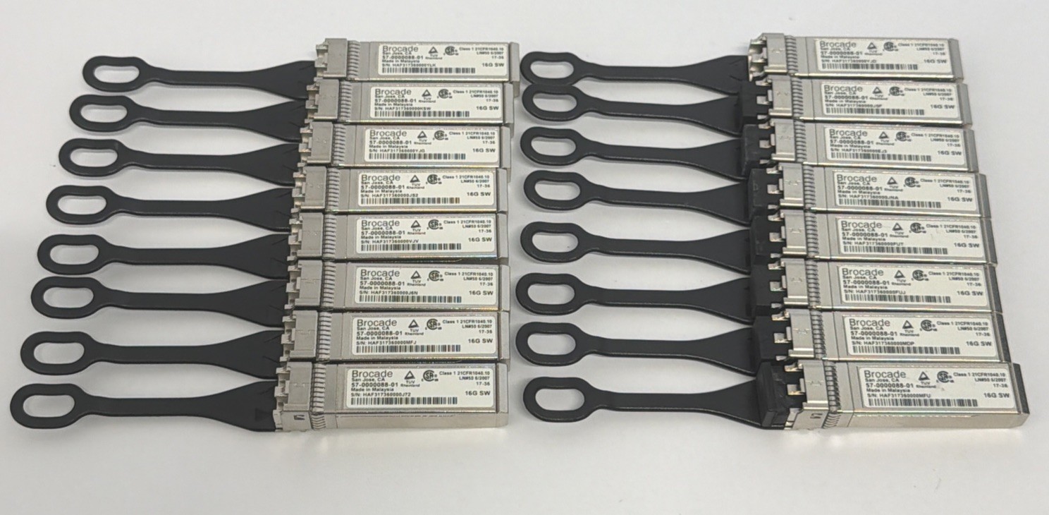 Lot of 16 Brocade 16G SW SFP+ Fibre Channel Transceiver 57-0000088-01