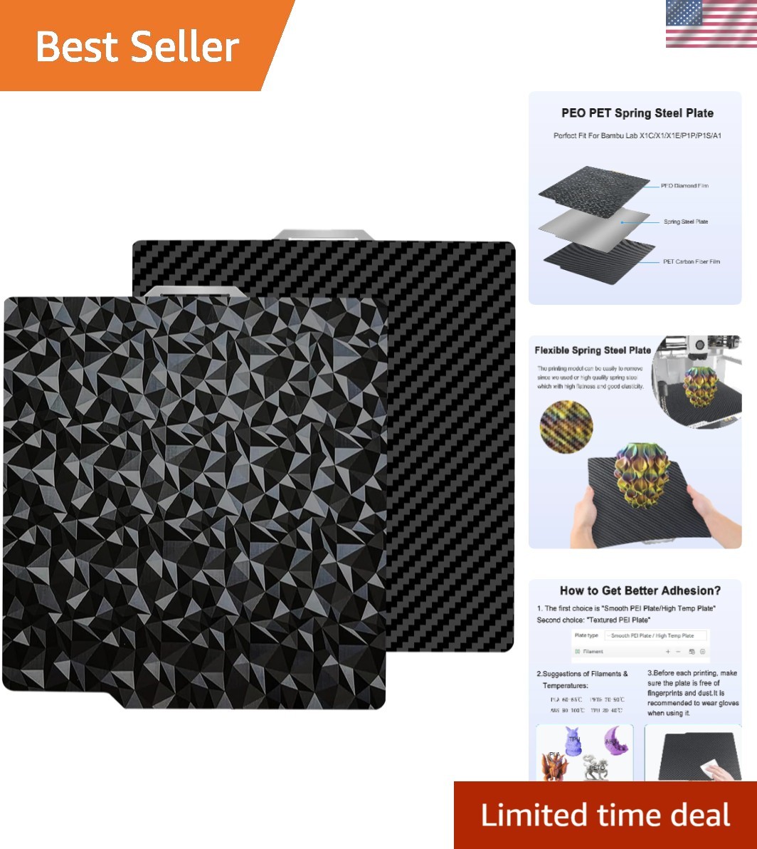 Effortless Print Removal - 257x257mm PET PEO Double-Sided Plate for 3D Printers