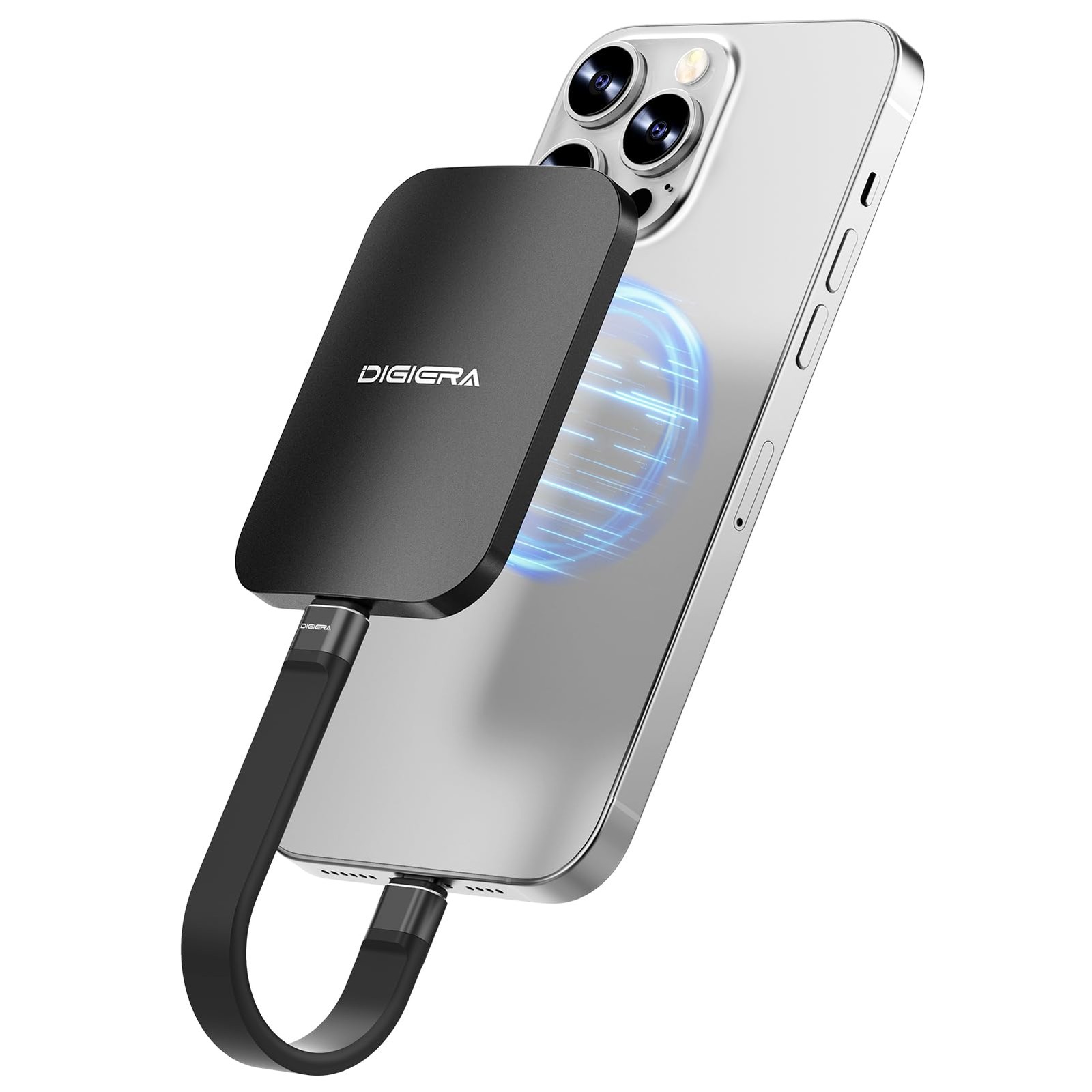 DIGIERA 2TB Magnetic Portable SSD, 2000MB/s Compact External Hard Drive with ...