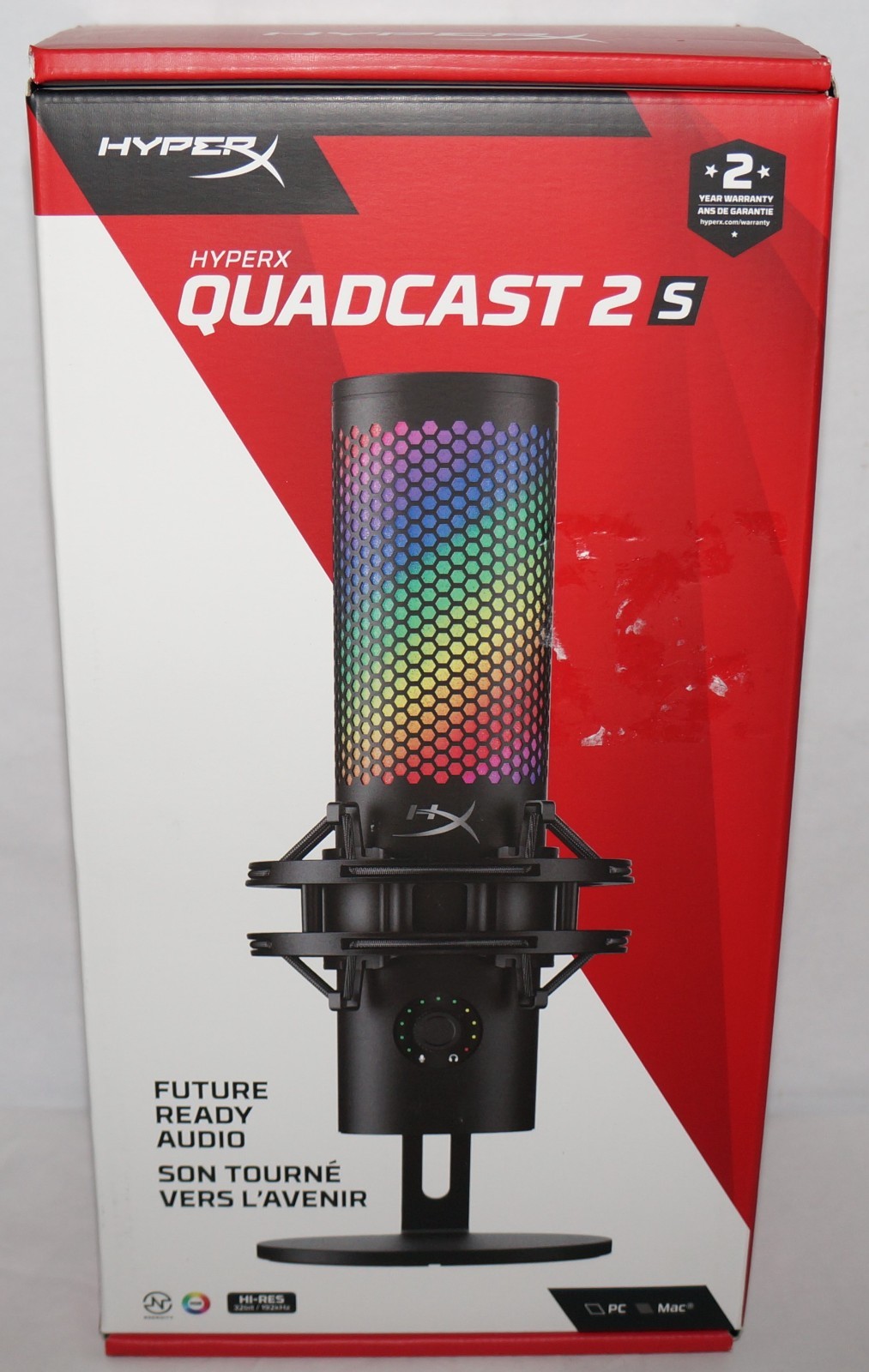 New HyperX QuadCast 2 S USB Microphone w/RGB Lighting, Streaming Podcasting