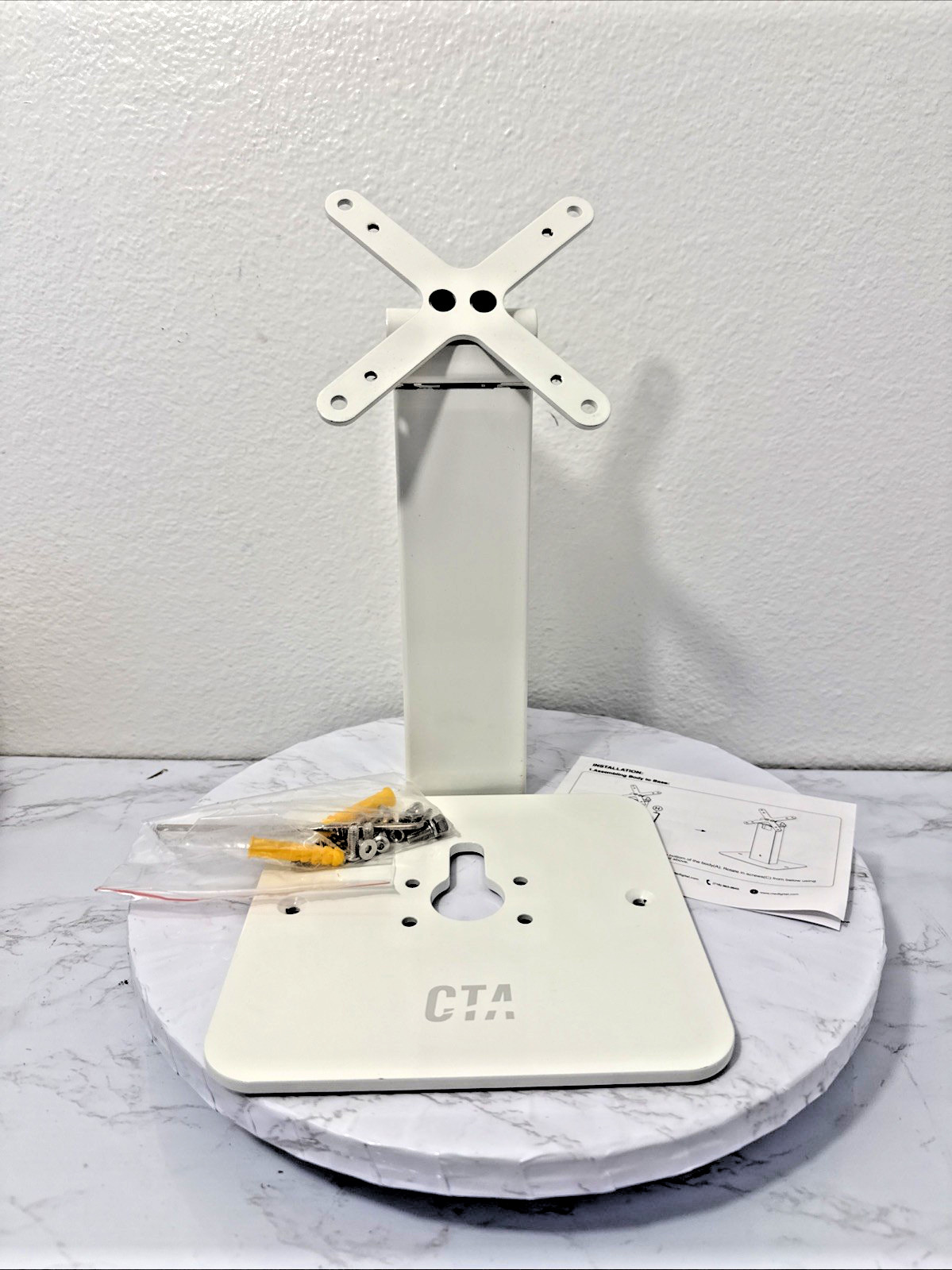 CTA Digital ADD-RSDMW Rotating POS Tablet Kiosk Desk Stand VESA 75/100 White