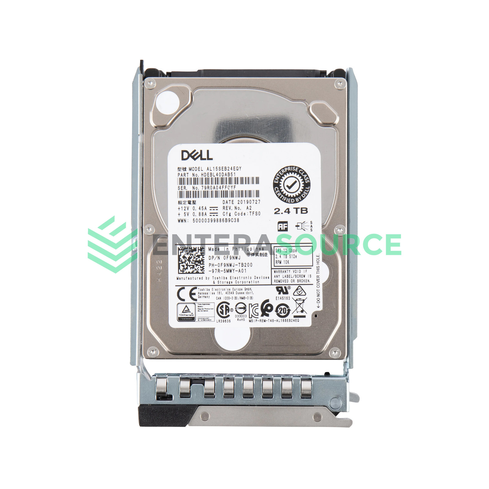 Dell F9NWJ 2.4TB 10K SAS 2.5" 12Gbps ISE Hard Drive | Toshiba AL15SEB24EQY