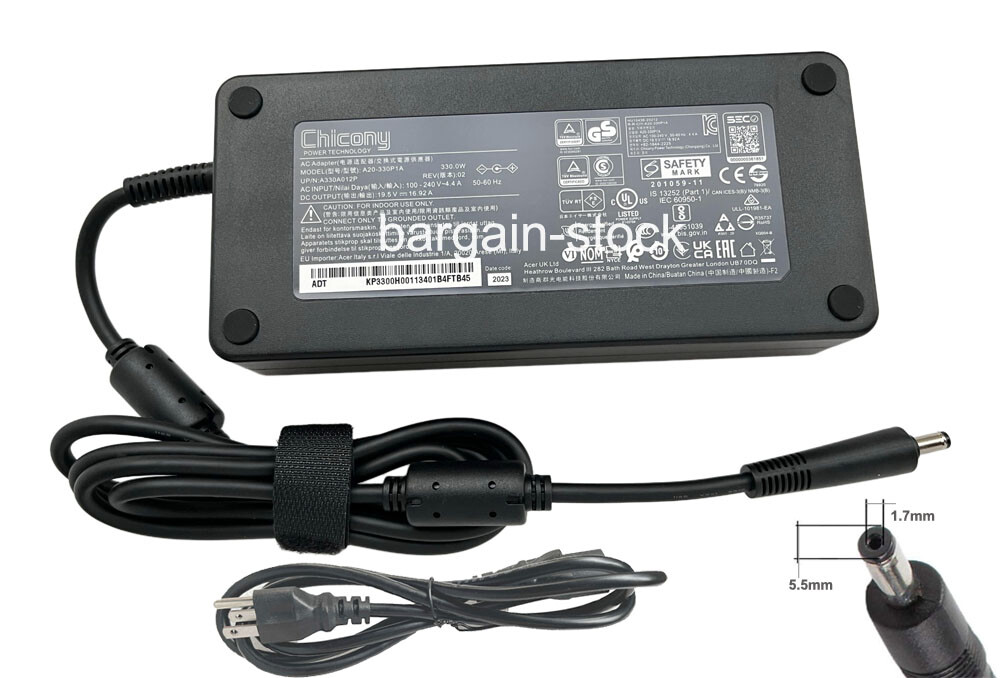 Chicony 330W AC Adapter Charger For Acer PREDATOR HELIOS NEO 18 AI PHN18-72-92Y3