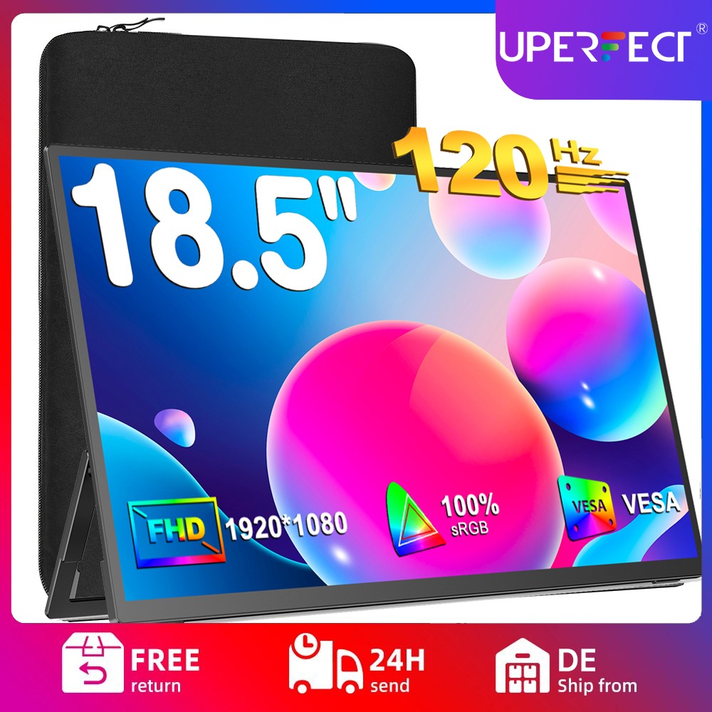 18.5" 120Hz Portable Monitor 1080P Monitor Large Screen 2*USB C For SAMSUNG DEX
