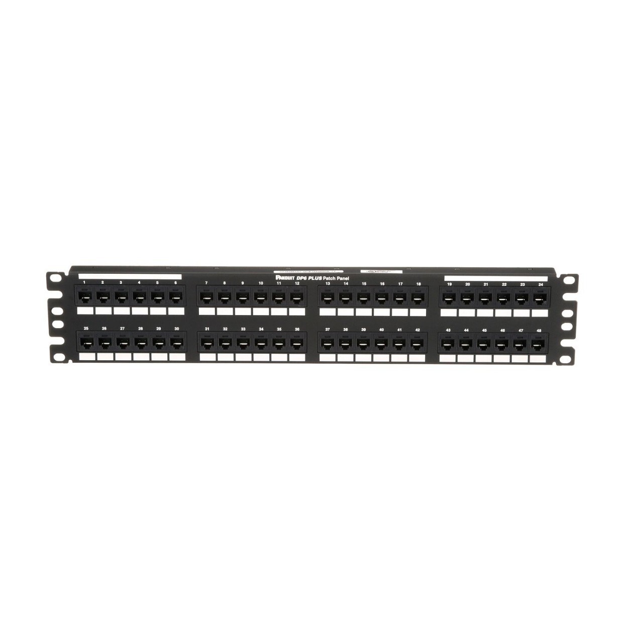 Panduit DP48688TGY 48 Ports 2U Rack Flat Cat 6 Punchdown Patch Panel Black