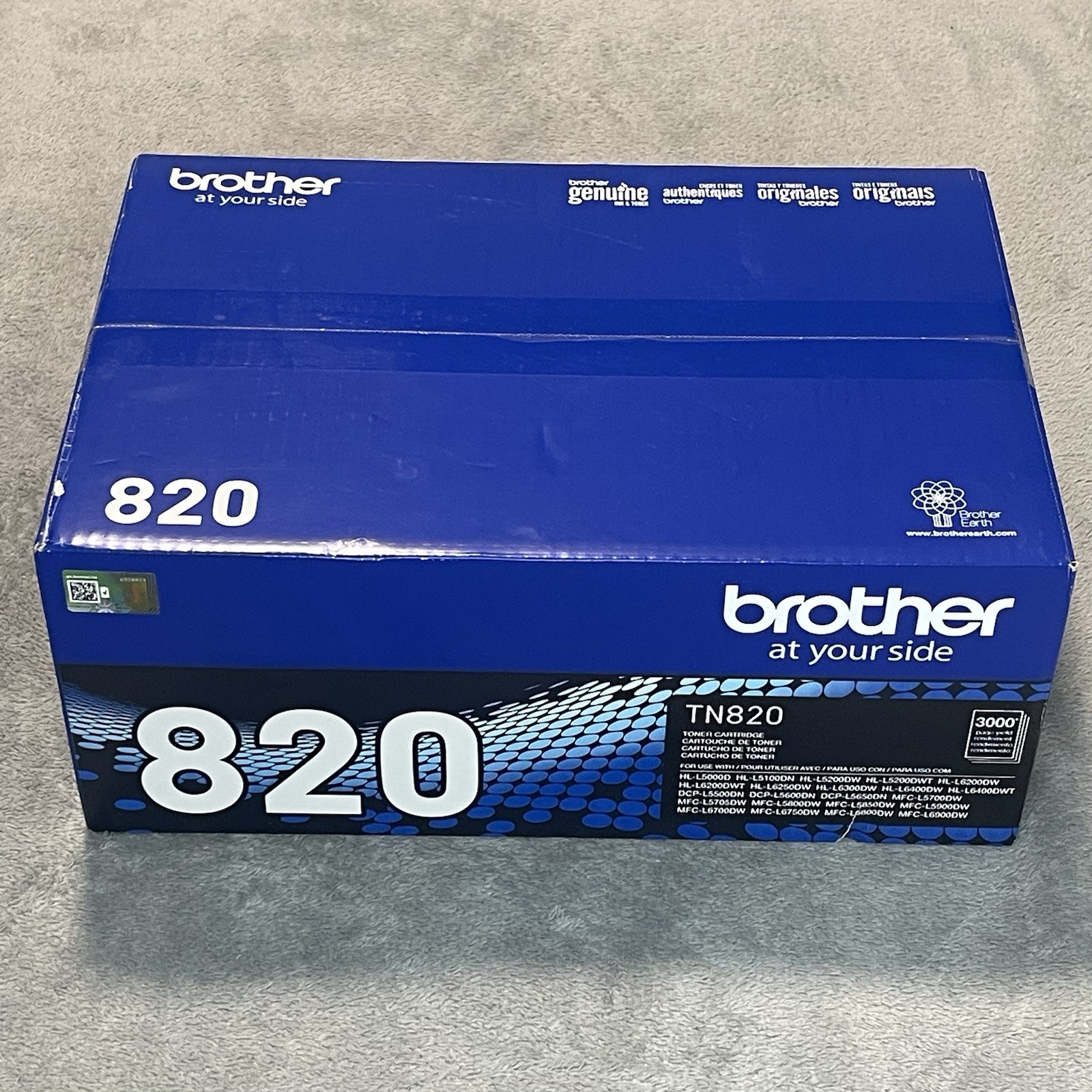 Brother TN820 Black Toner Cartridge Sealed OEM