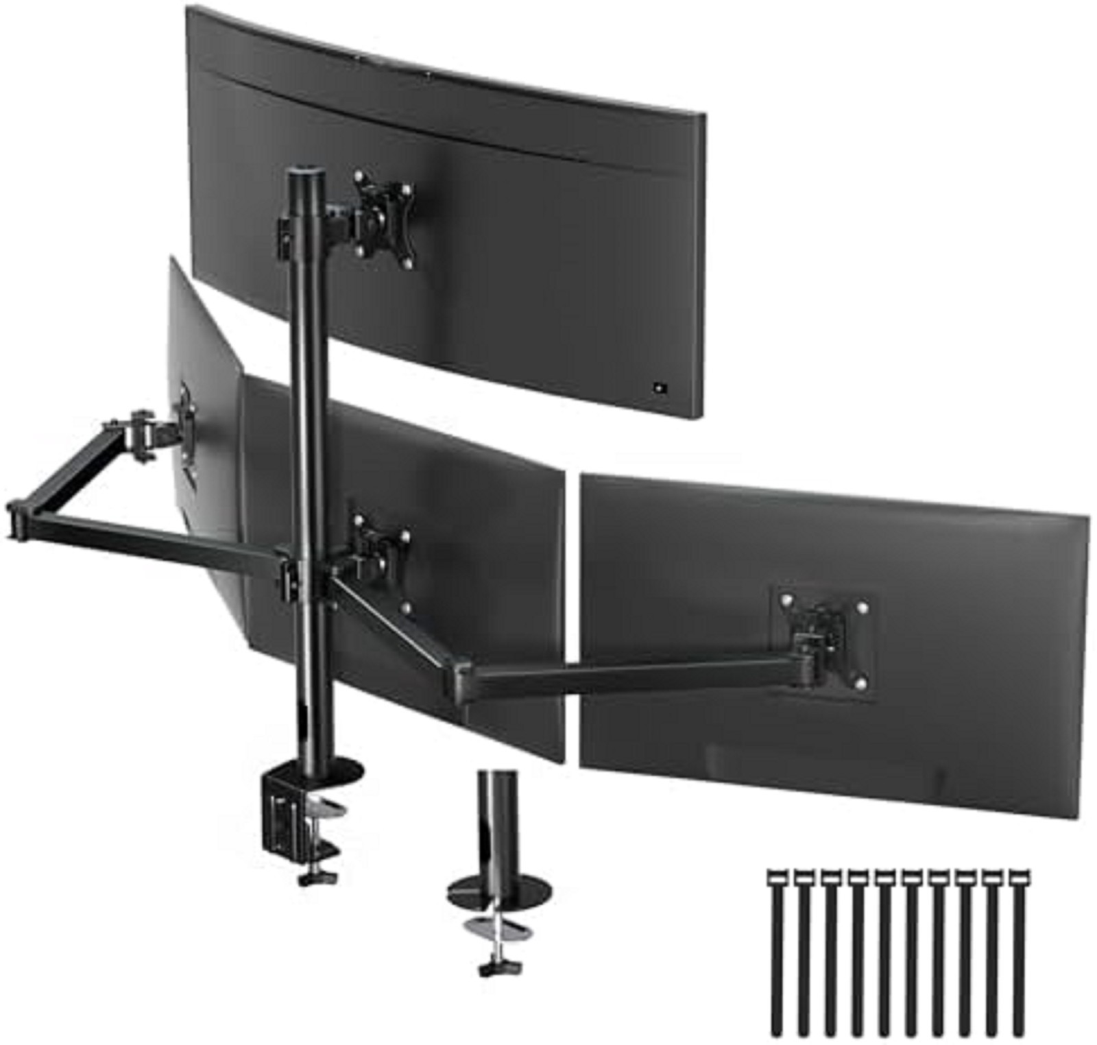 Heavy Duty Quad Monitor Mount for 17-32" Screens - Fully Adjustable Arm