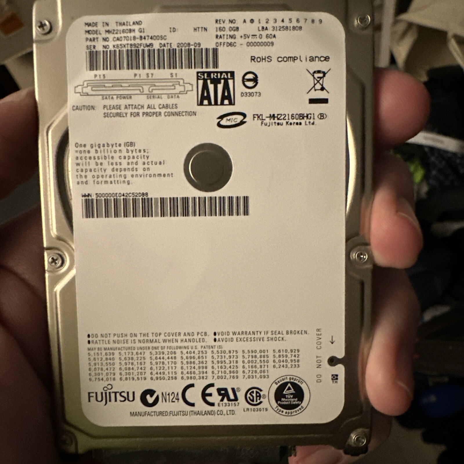 Fujitsu 80 GB,Internal,5400 RPM,2.5" (MHW2080BH) Hard Drive