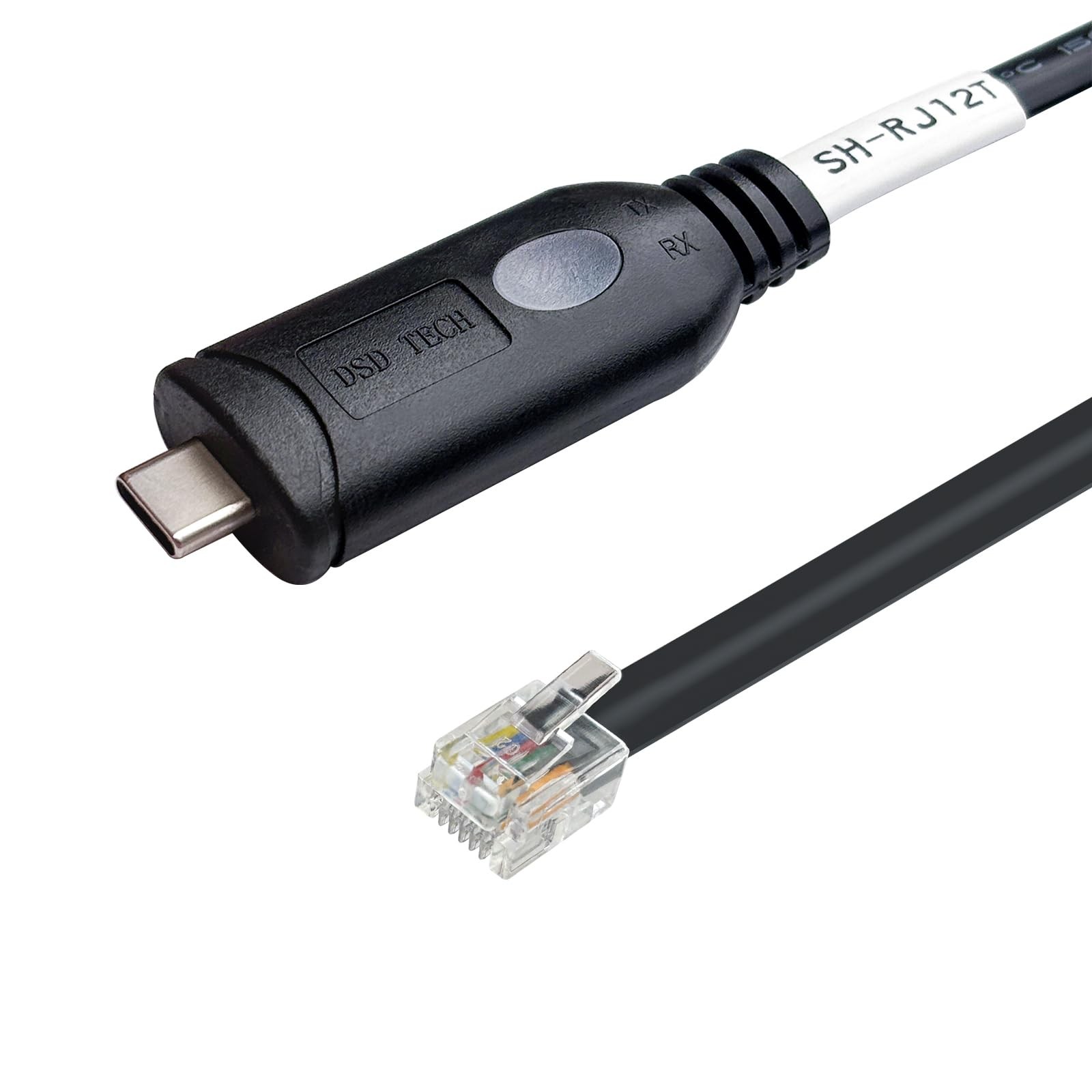 SHRJ12T USB C to RJ12 6P4C RS232 Serial Cable for PDUs ATS 1.8M/5.9FT Fast