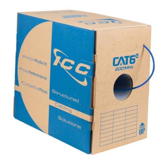 Cat6e CMR Riser 1000ft - UTP 23AWG, 100% Solid Pure CAT6e (600Mhz) Blue