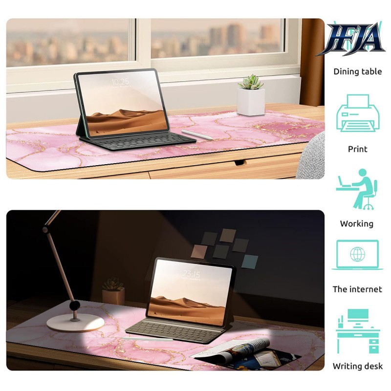 2D Flat 1pc Extended Gaming Mouse Pad And PC Desktop Keyboard Mat - Pink Girly