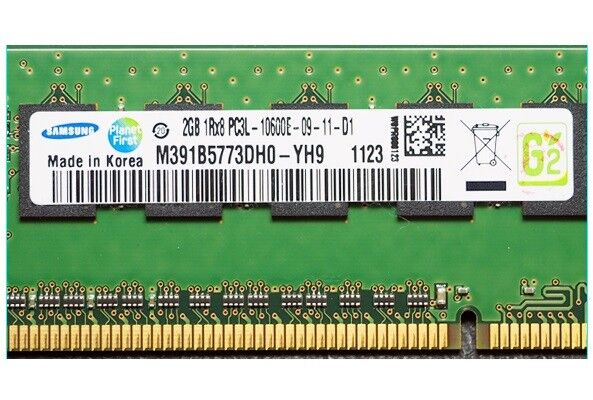 SAMSUNG 2GB  M391B5773DH0-YH9 PC3L-10600E 1Rx8 ECC Unbuffered DIMM 