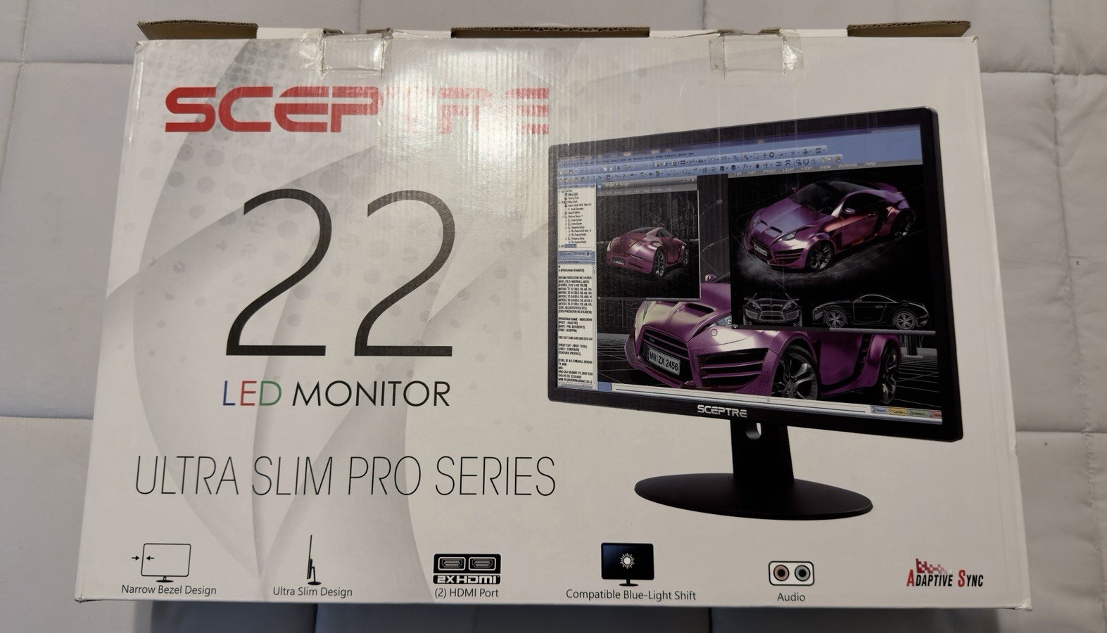 Sceptre 22in LED Monitor Ultra Slim Pro Series 16:9 HDMI Slim Bezel Black