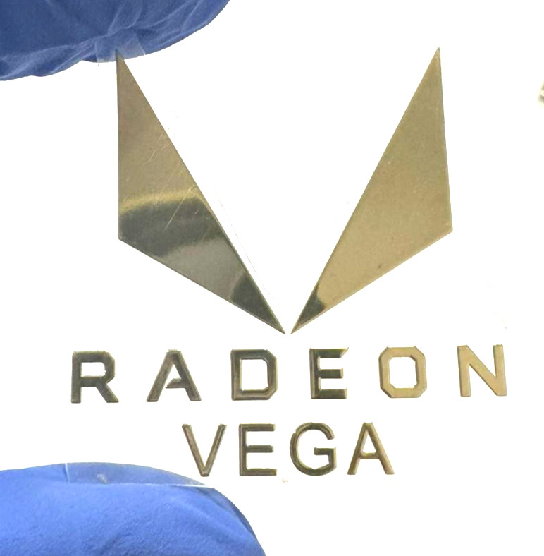 1Pcs fits Radeon Vega Laptop/Desktop Sticker Label 43mm x 37mm Gold