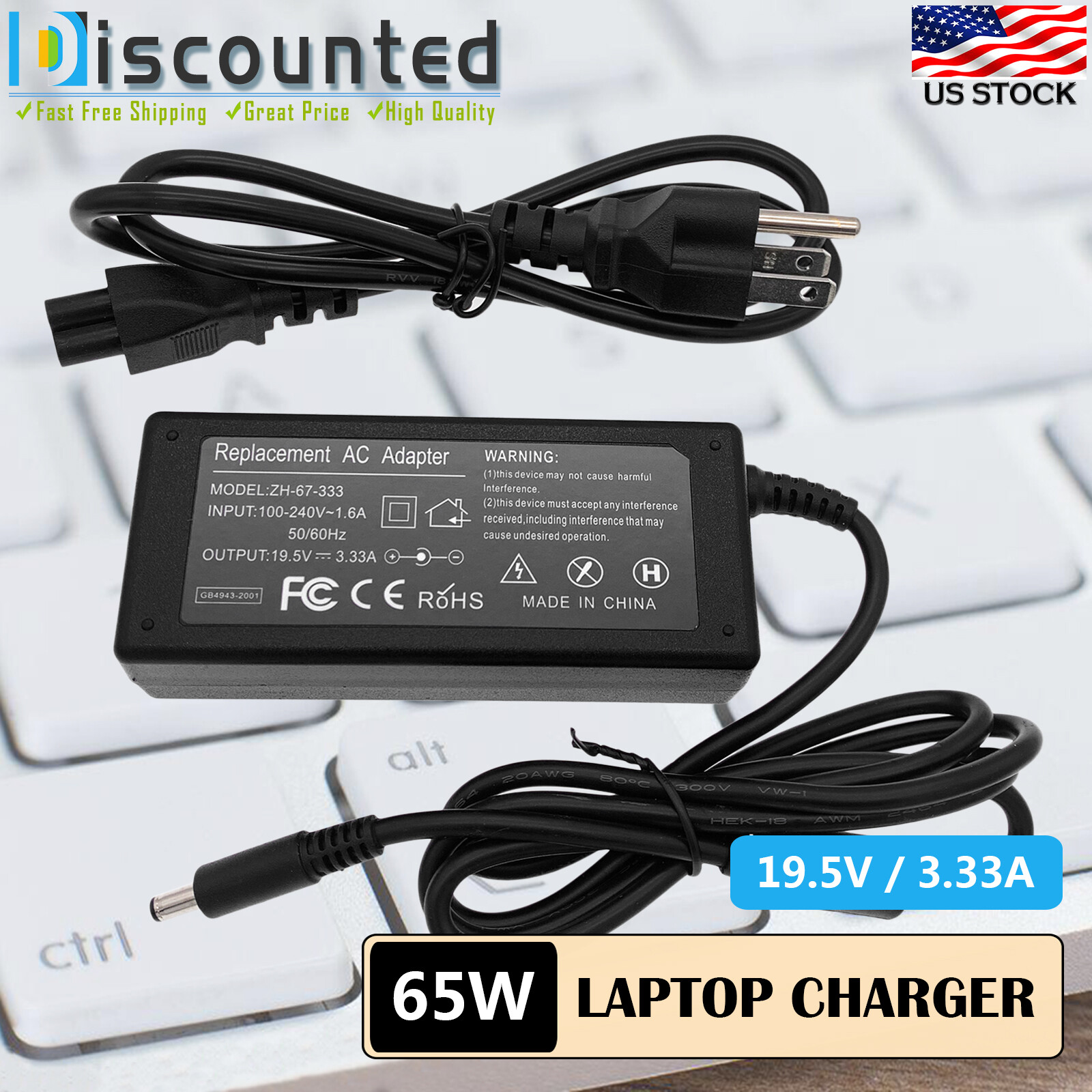 AC Adapter For HP M27fw 2H1A4AA#ABA M27fwa 356D5AA LED Monitor Power Charger