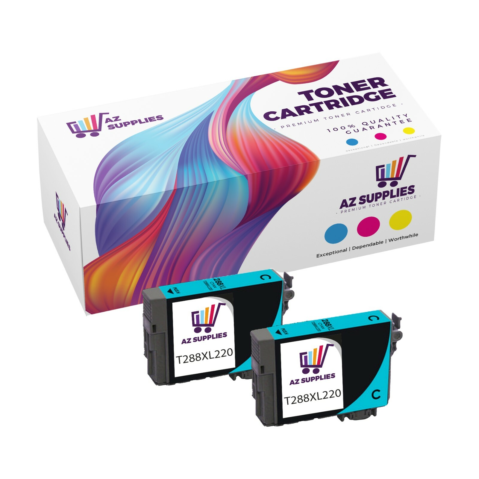 EPSON Remanufactured Ink Cartridge Replacement for T288XL220 High Yield Cyan 2PK
