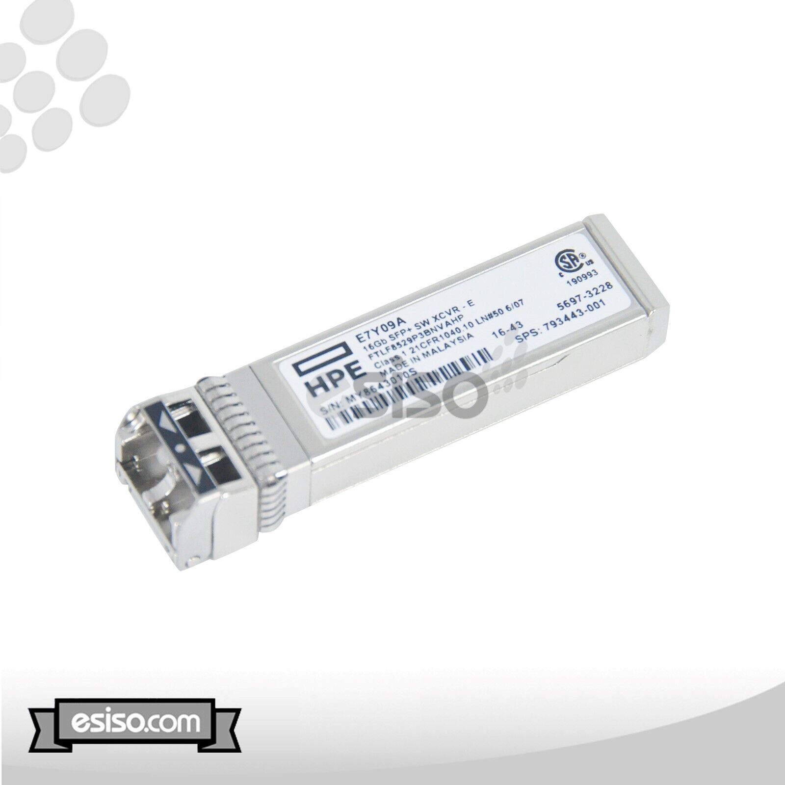 793443-001 E7Y09A HPE 16GB SFP+SHORT WAVE EXTENDED TEMPERATURE TRANSCEIVER