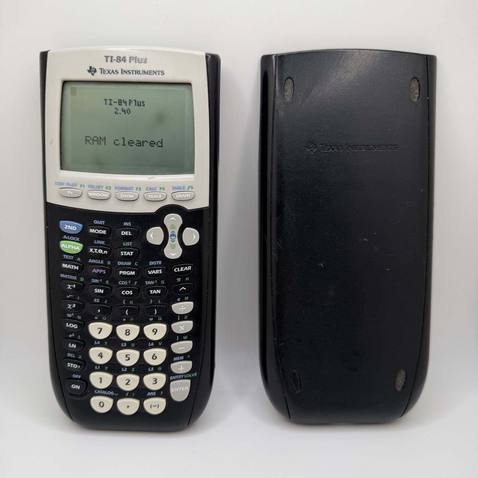 Texas Instruments TI-84 Plus Graphing Calculator Black Tested Working W/Cover