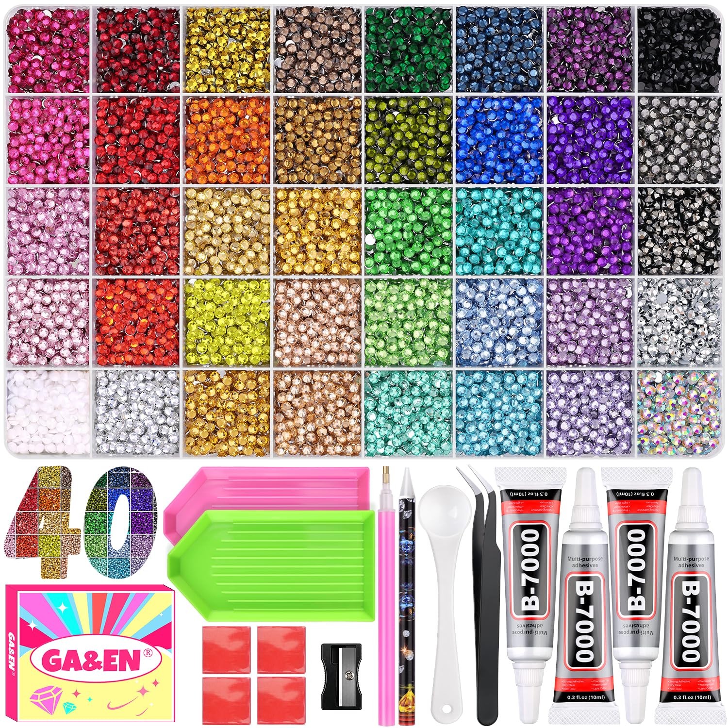 GAandEN Bedazzling Kit 40 Colors Resin 4mm