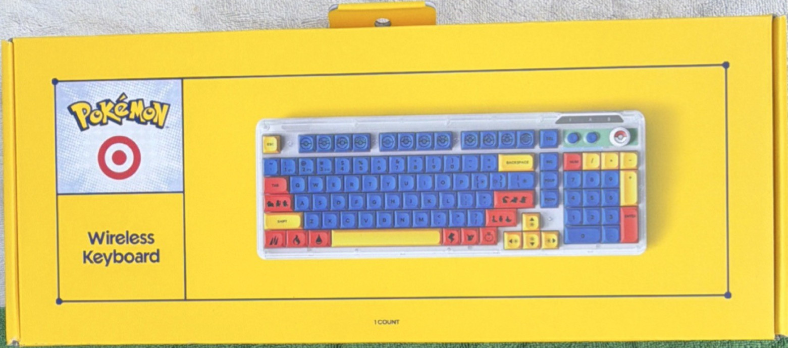Pokémon Wireless Keyboard 98-Key Multicolor Built-In Battery Full-Size QWERTY