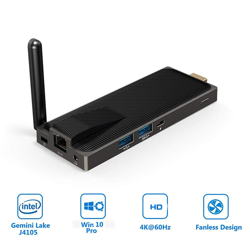 Portable Micro PC Stick Wiht Intel J4105 Win 10 Memory 64GB Without Fan