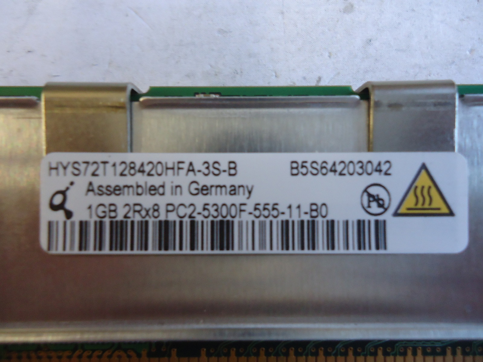 HYS72T128420HFA-3S-B, Qimonda, Memory Module, 1GB DDR2, BRAND NEW 6 PIECES