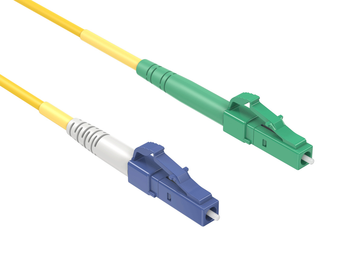 1m LC/UPC to LC/APC Simplex Single Mode Fiber Patch Cable OS2 9/125 Yellow
