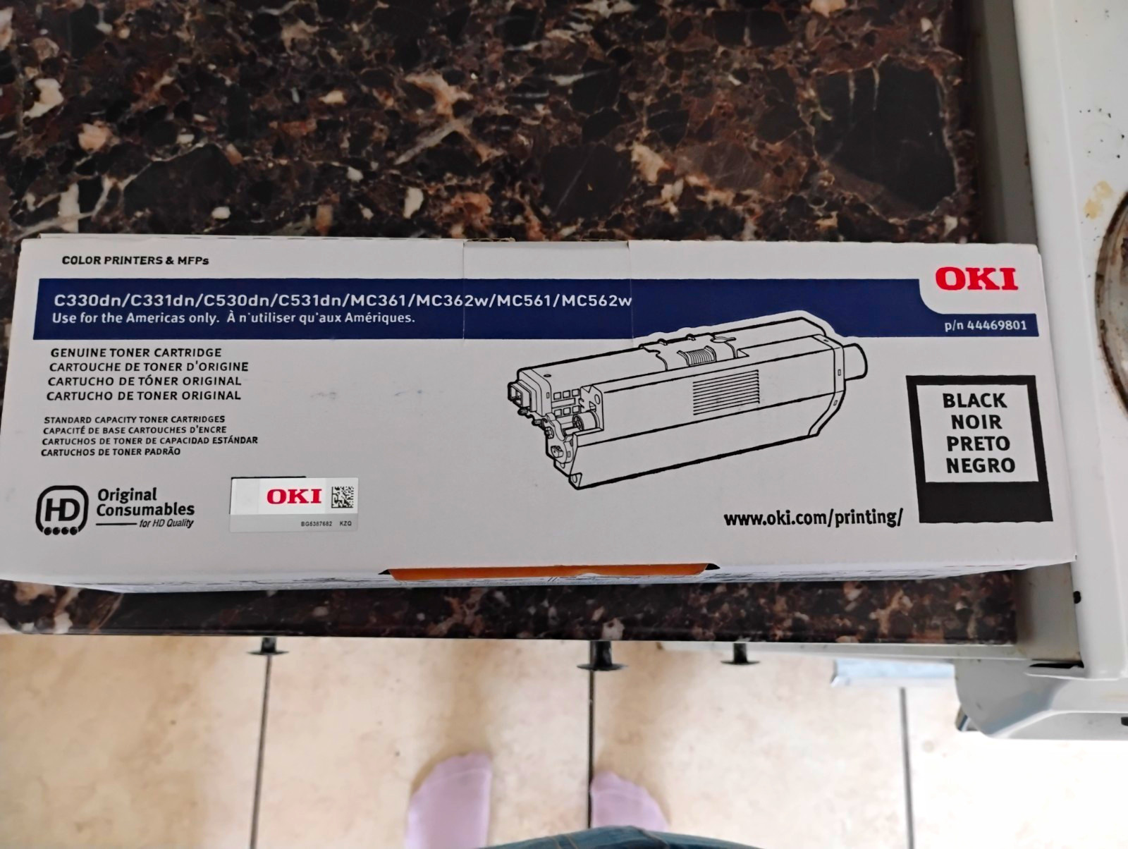OKI 44469801 Genuine Original Black Toner for C330dn C331dn C530dn MC361