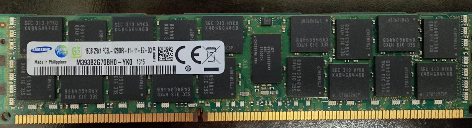 Samsung 16GB PC3L-12800R ECC Server RAM Memory - M393B2G70BH0YK0