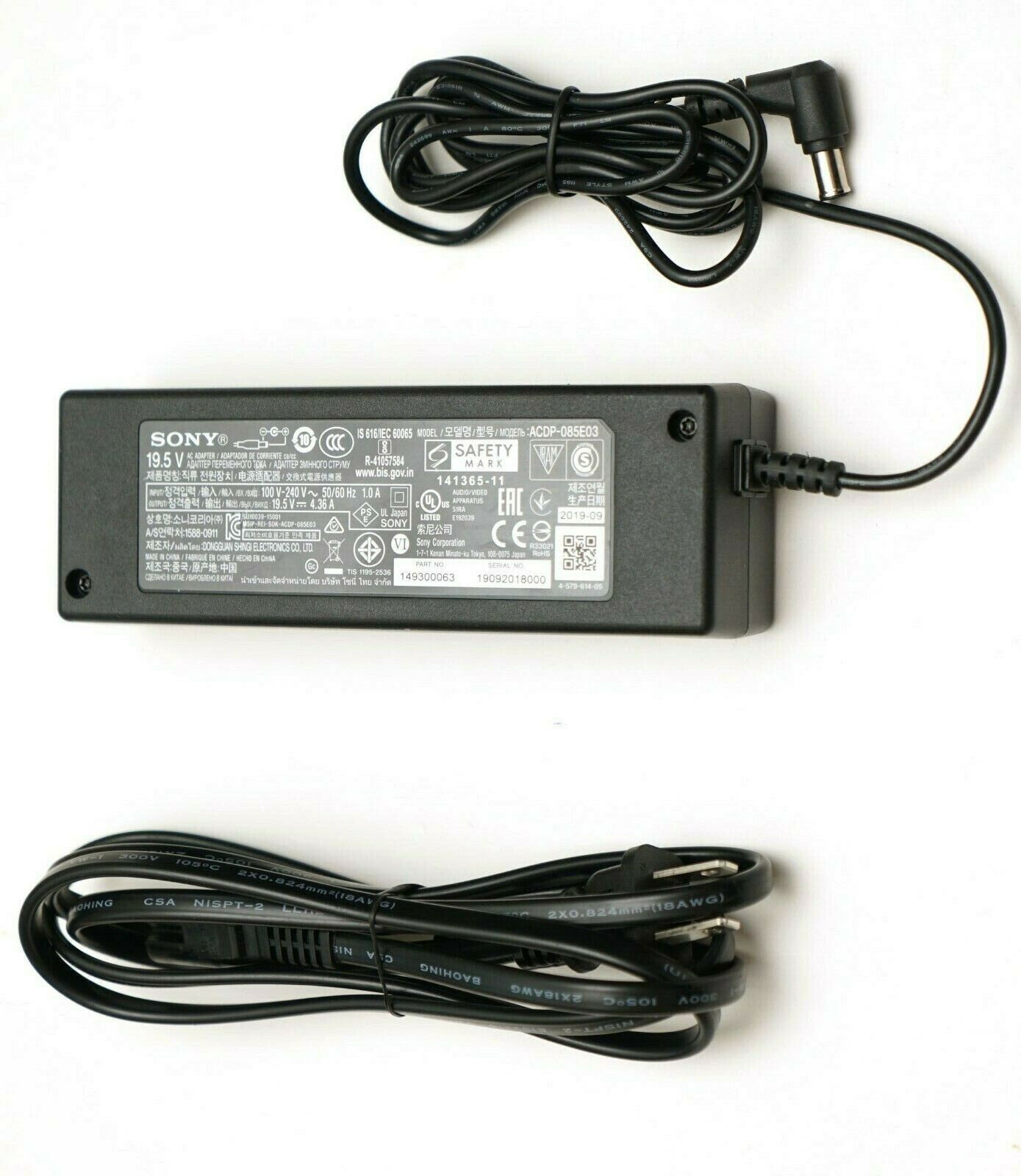 New Original Sony 19.5V AC/DC Adapter for Sony Bravia KDL-48W700C ACDP-085E03 TV
