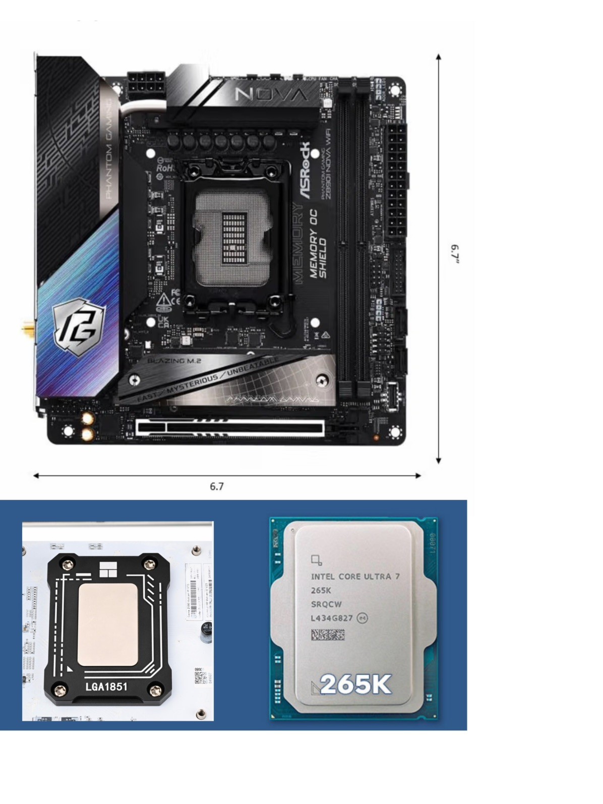 ASRock Z890I ITX + Intel 265K CPU + Thermalright LGA1851 BCF Bundle Used