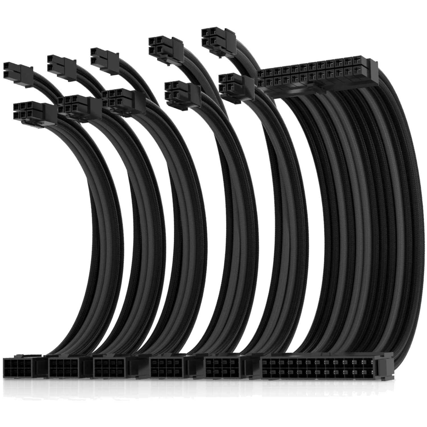 PSU Extension Cable Kit 24-PIN/2x8-PORT/3x8-PORT 30cm Black