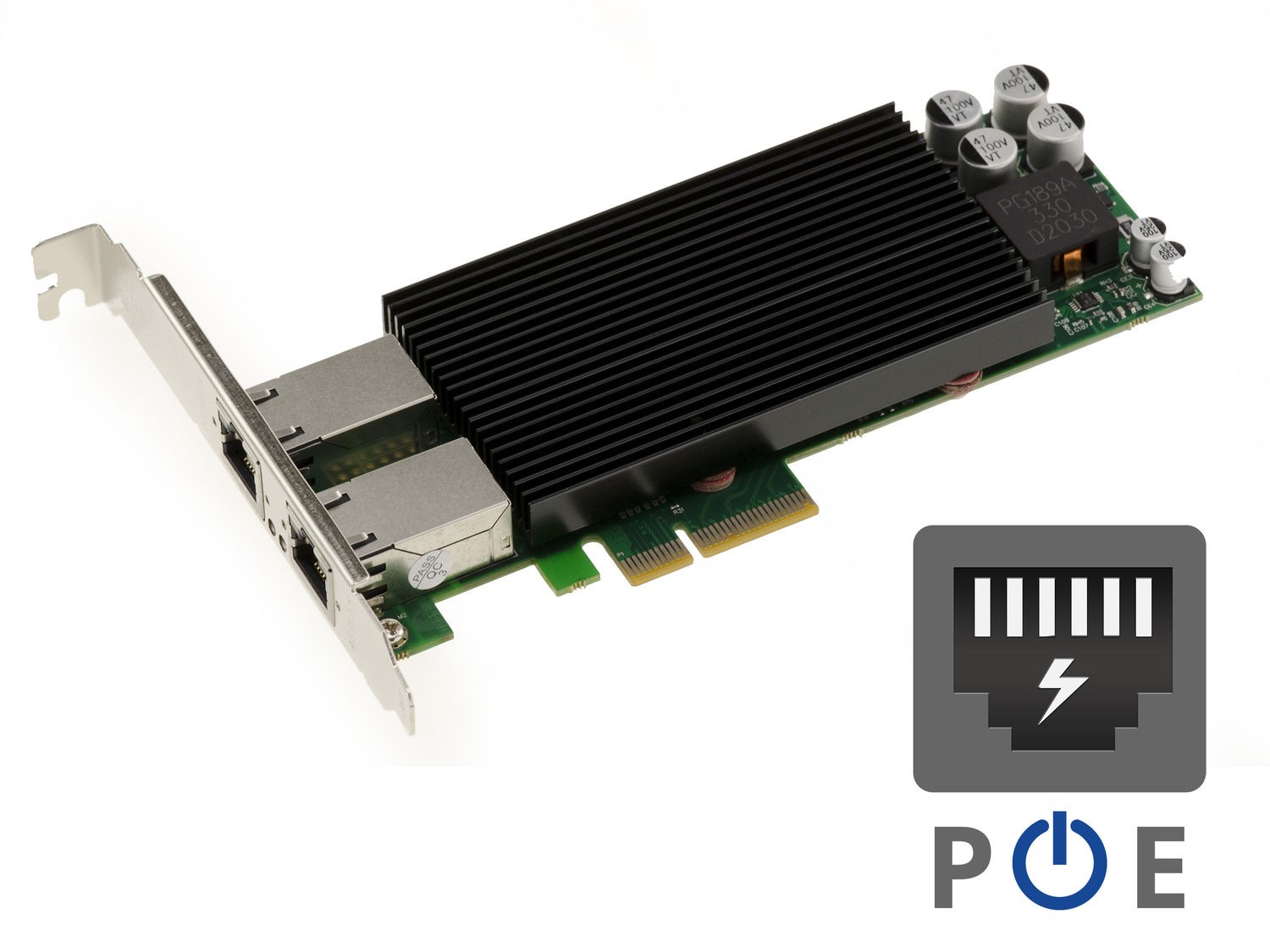 Dual Gigabit Ethernet PCIe Card Power Over Ethernet PoE+ 30W - INTEL JL82576EB