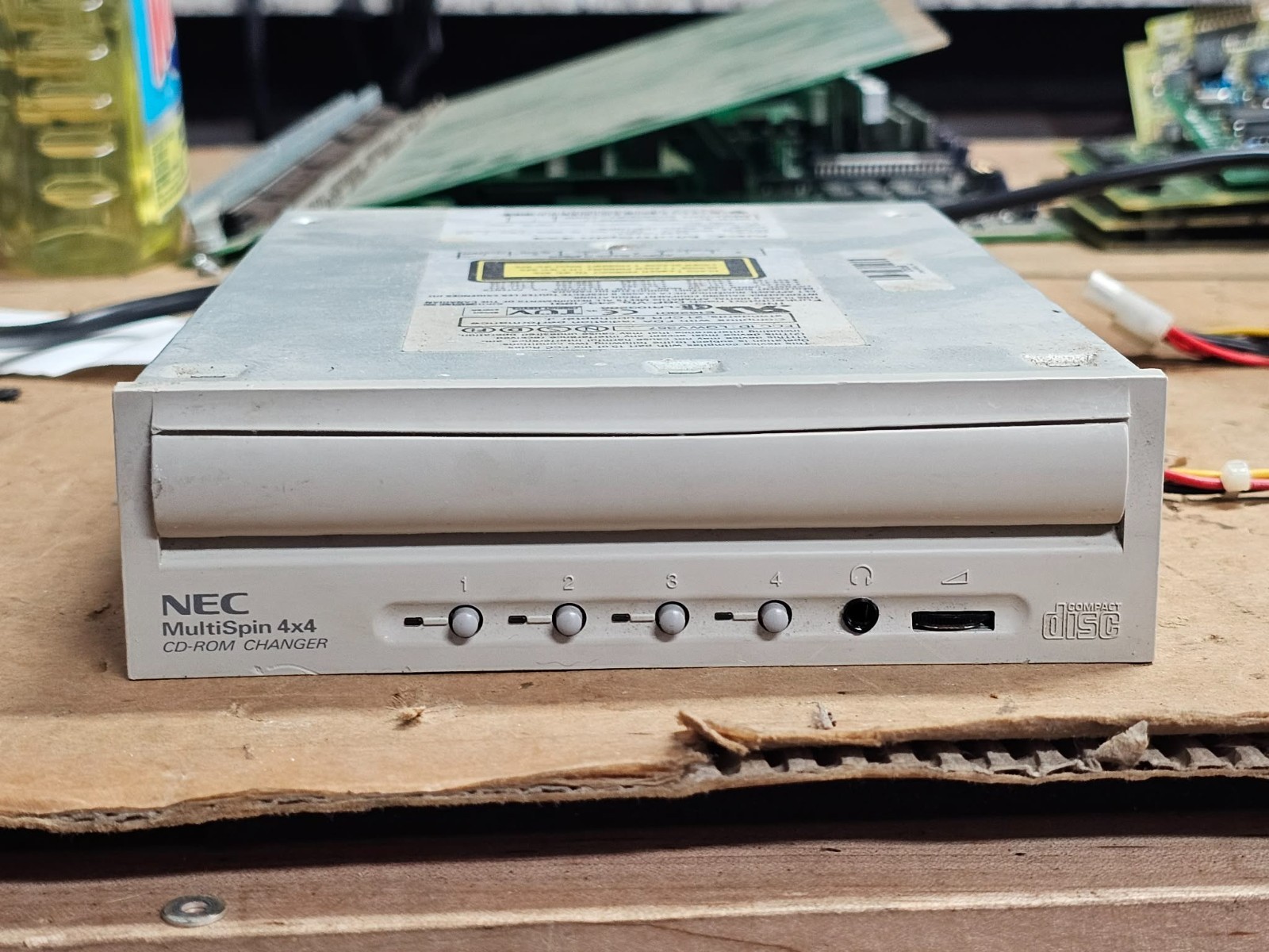 Rare Clean NEC MultiSpin 4x4 CDR-C251 IDE CD-ROM 4 Disc Changer Vintage PC Drive
