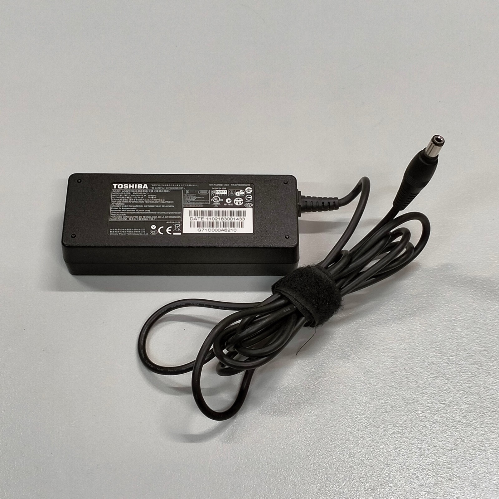 Genuine Toshiba 15V 5A 75W Laptop Power Adapter Tip 6.3 X 3.0mm PA3755E-1ACA