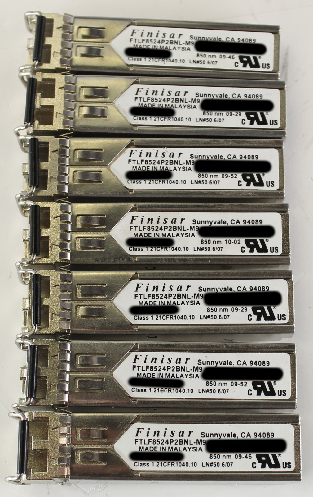Lot of 7 Finisar FTLF8524P2BNL-M9 Class 1 LN#50 4G Transceiver Module