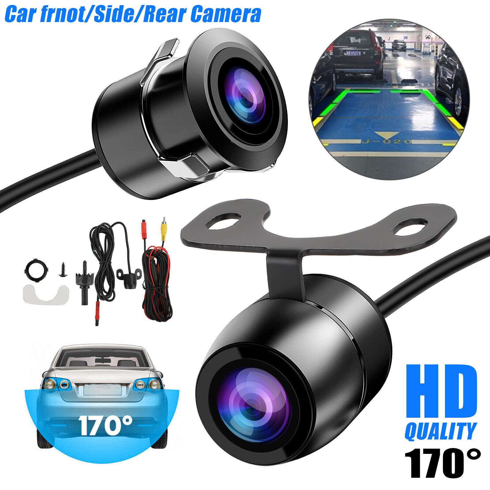 170° CMOS Car Front/Side/Rear View Reverse Backup Night Vision Parking Camera HD