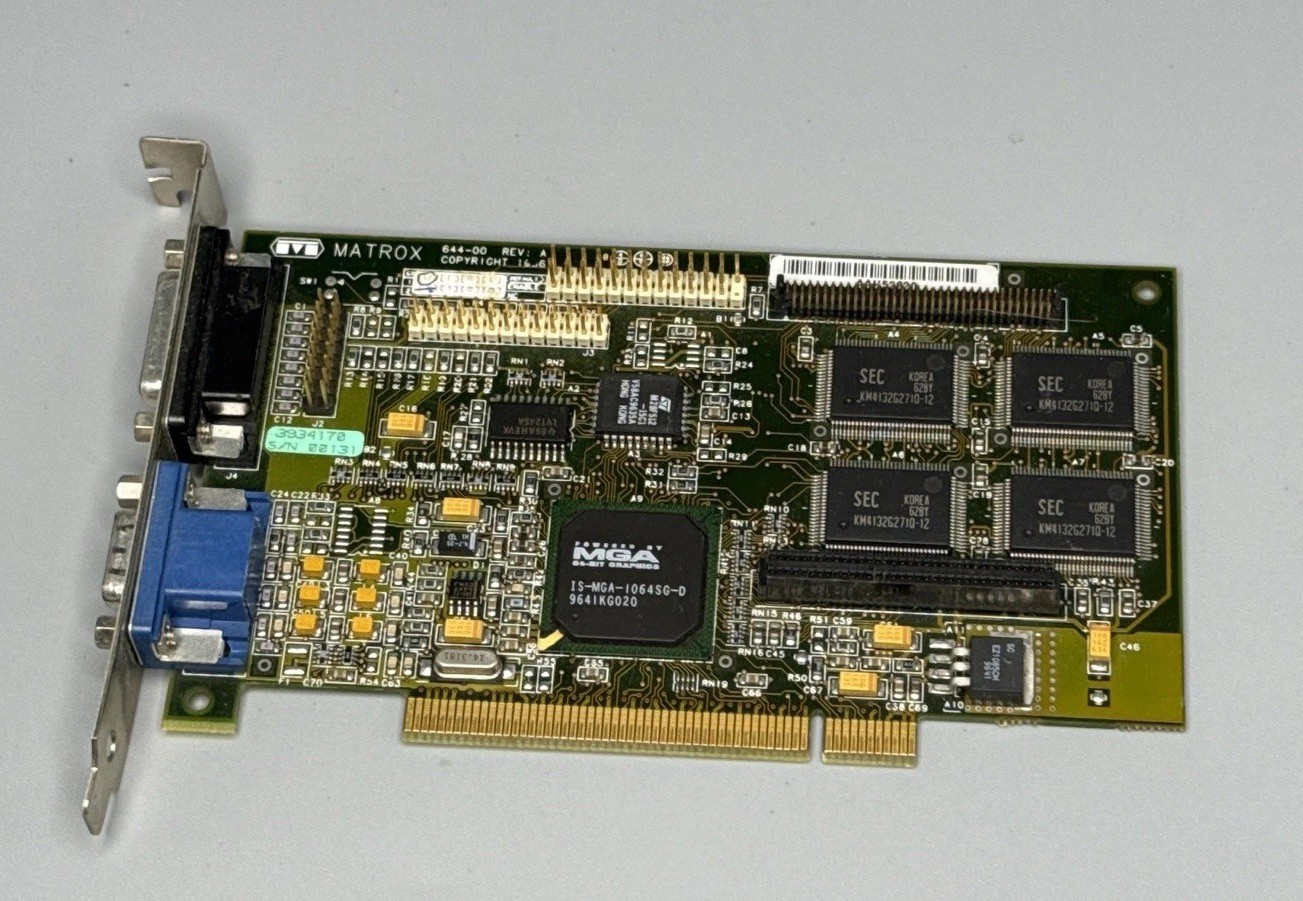 Matrox Mystique 4MB PCI VGA Video Card 644-00 Rev A MGA-MYST/4NR