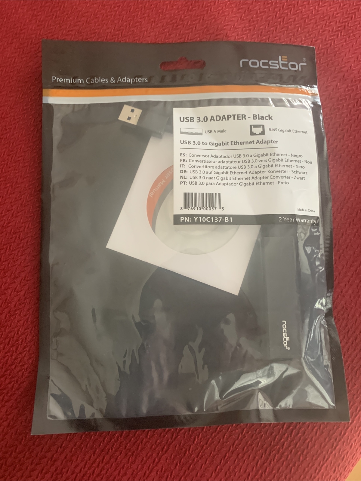 Rocstor USB 3.0 to Gigabit Ethernet Network Adapter Y10C137-B1